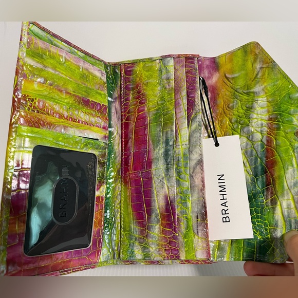 BRAHMIN VERONICA Genuine CrocEmbossed Leather Trifold Envelope Wallet - Picture 2 of 15